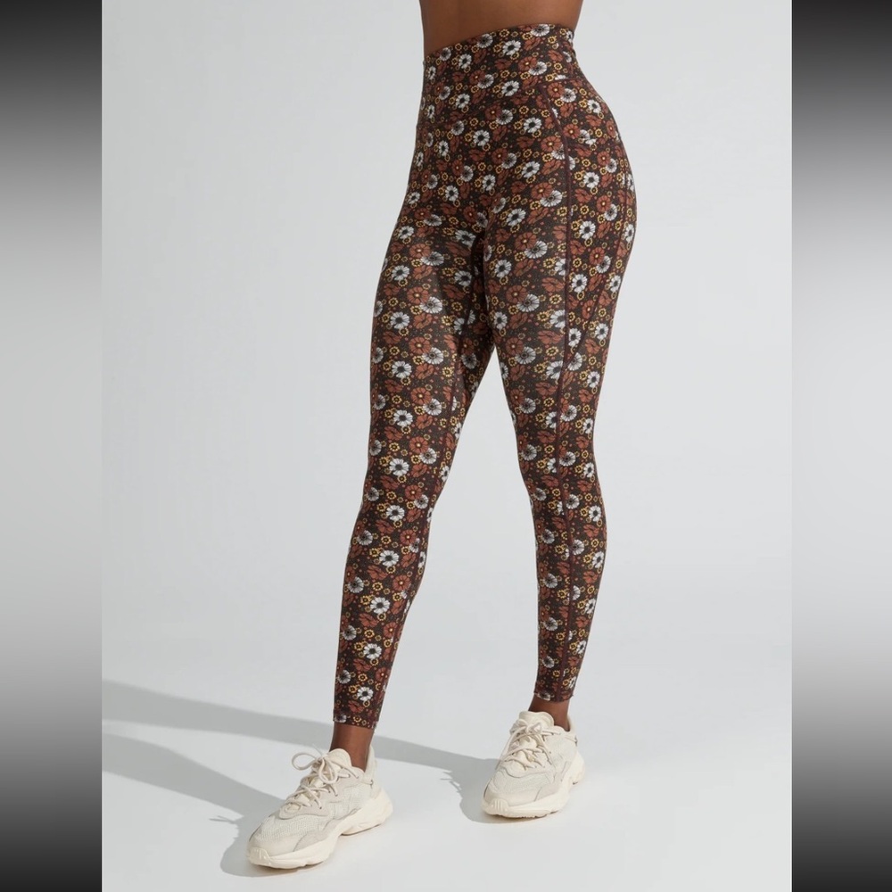 Buffbunny Rosa Floral Pocket Legging Brown Size Medium